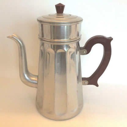 ALU Aufbrüher Bakelitgriff Kaffeekocher Kaffeemaschine Kaffekanne MENESA