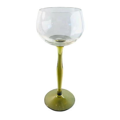 Weinglas 18,2 cm grün Glas Vintage 50er 60er (Einzelglas)