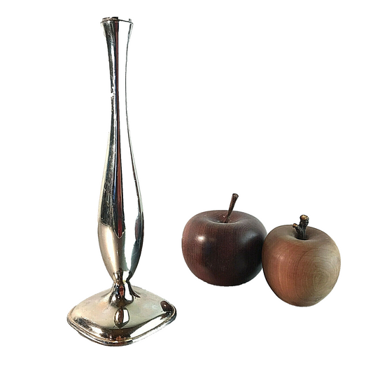Vase Orchideenvase versilbert 22 cm Silberauflage 50er 60er  MID CENTURY