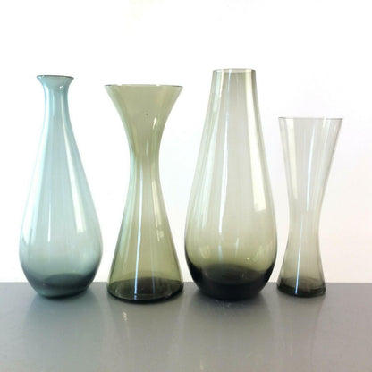 RAUCHGLAS 50er 60er MID CENTURY 21cm Vase Turmalin grün Vasen Konvolut