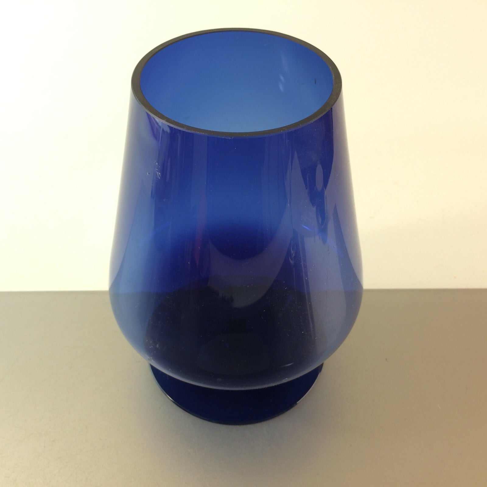 Vintage Vase blau 50er 60er 20,8 cm MID CENTURY Pokal Cognacschwenker 