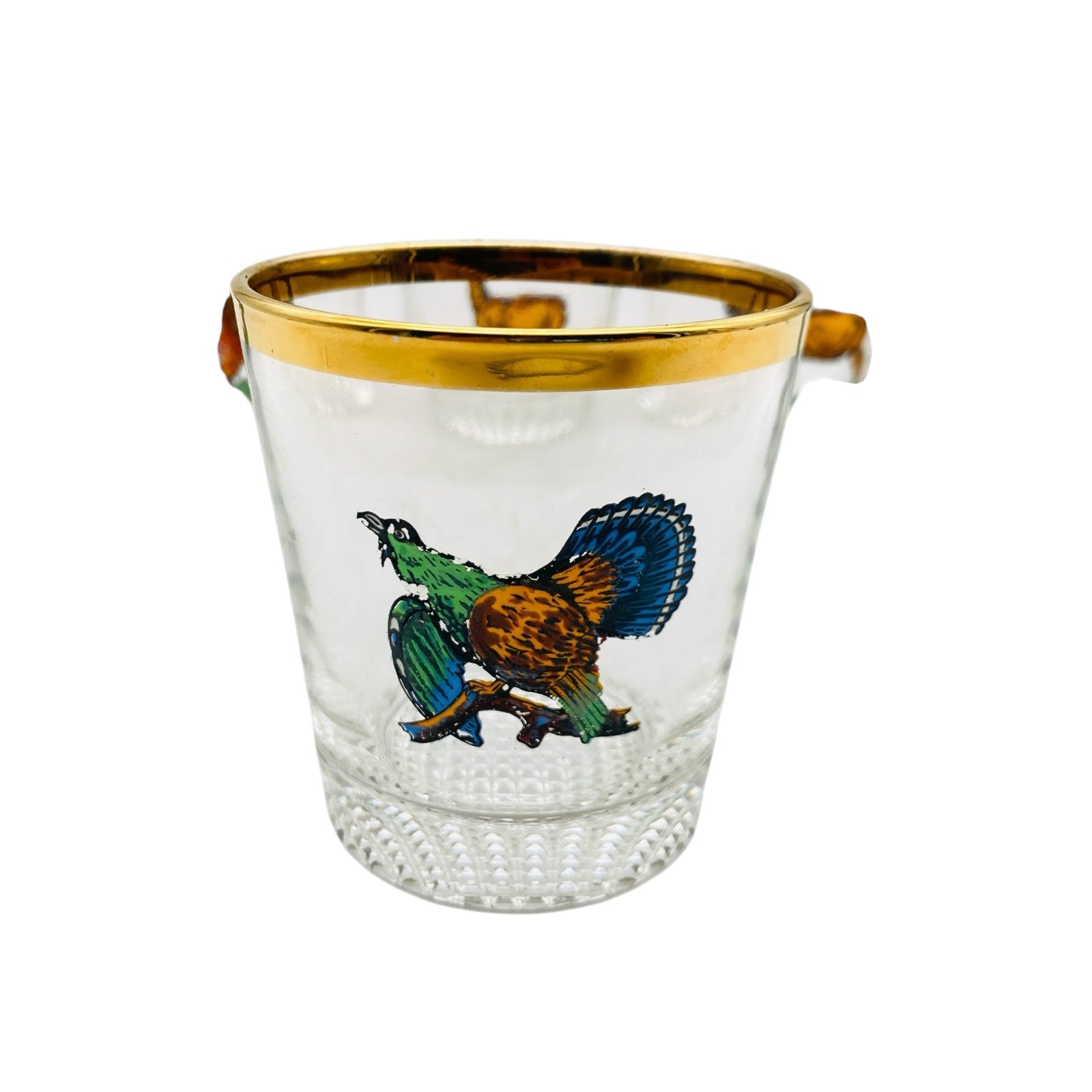 Whiskygläser 6er Set bemalt 60er 70er Vintage H 8,2 cm Waldtiere Goldrand Vintag