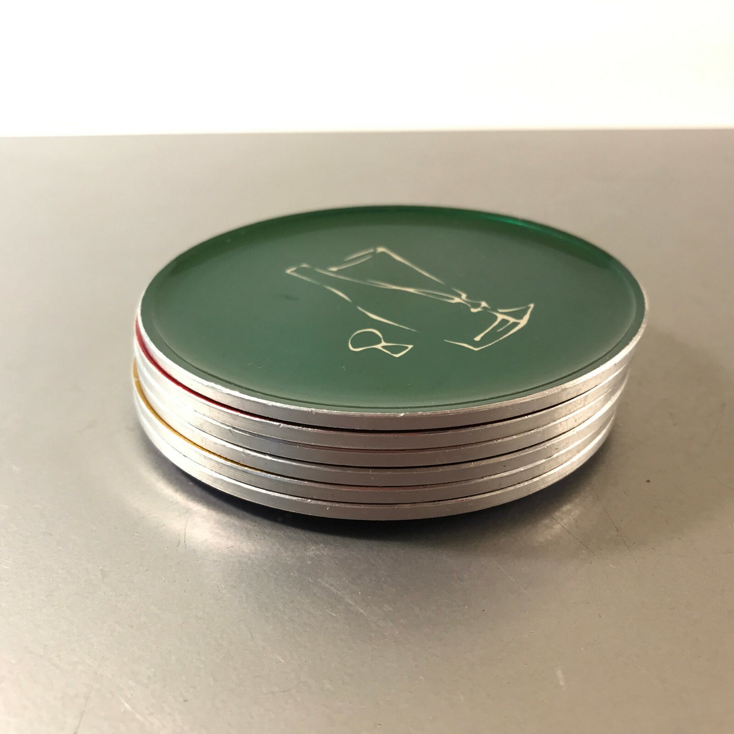 Untersetzer 50er 60er Vintage 9,4 cm Teller Bjorn Engo EMALOX Norway