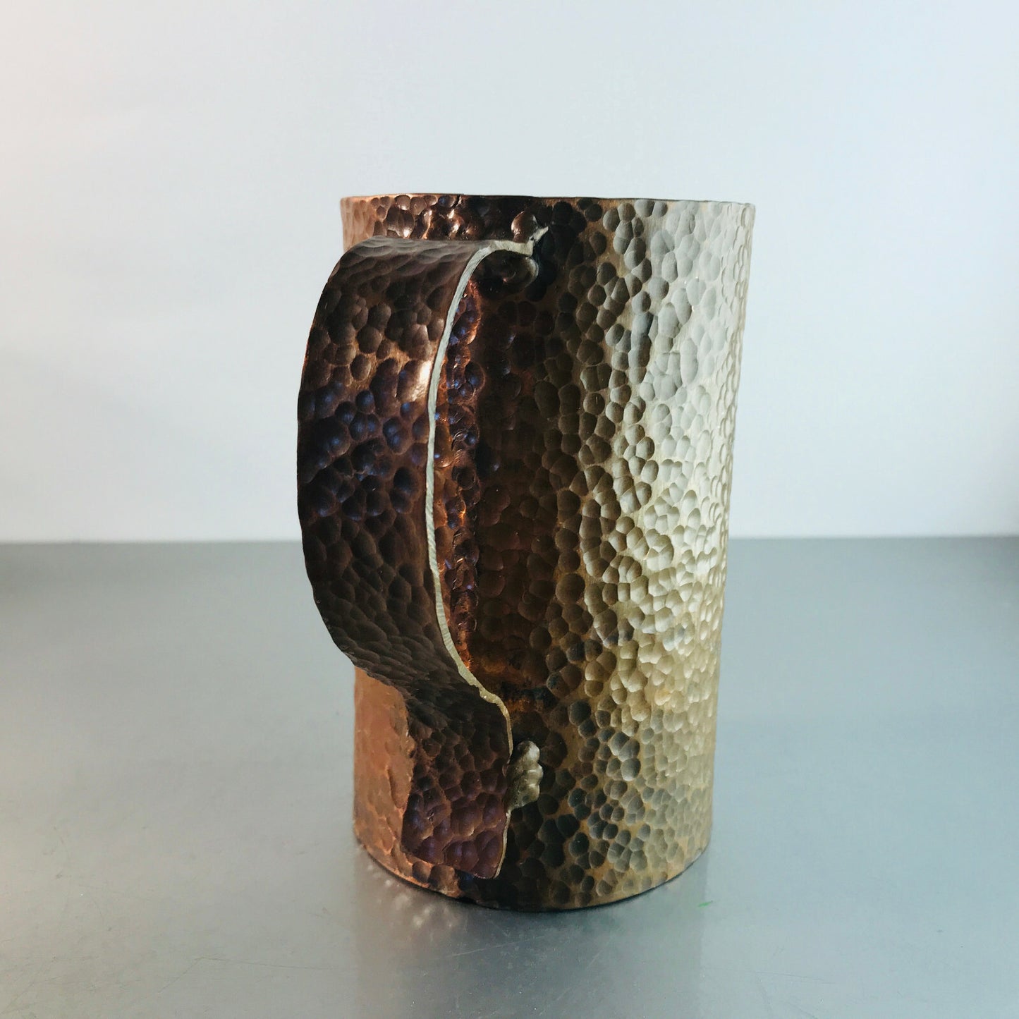 HAMMERSCHLAG Kupfer Vintage 50er 60er MID CENTURY 13,5 cm Vase Kanne
