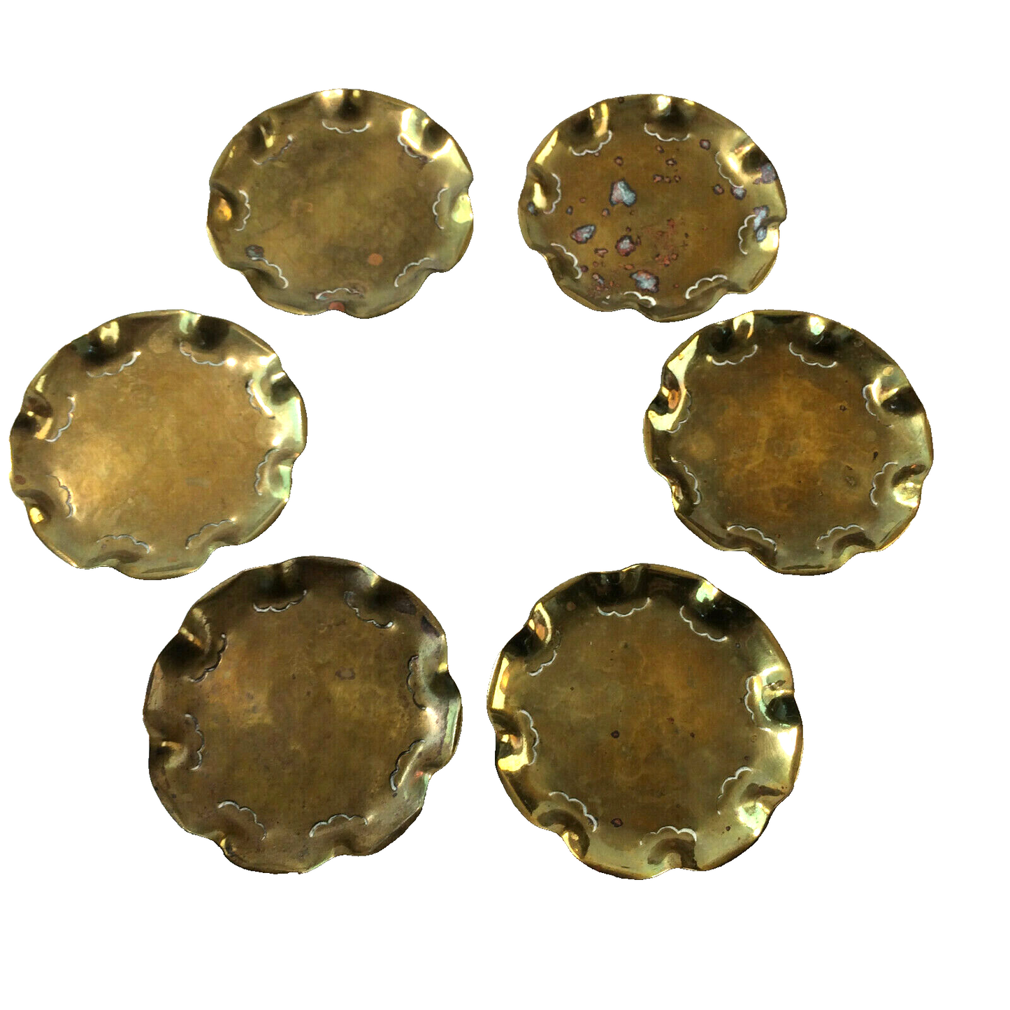 Untersetzer Teller Art Déco 30er 40er Messing Schälchen (punziert) 7,4 cm