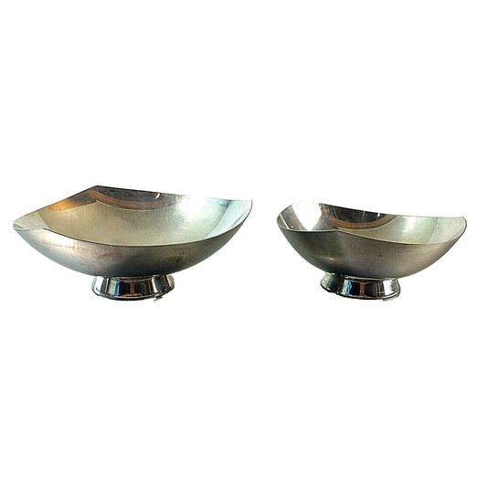DENMARK Edelstahl VINTAGE 60er Schalen Set 3 eckig 11,5 / 14 cm Schälchen