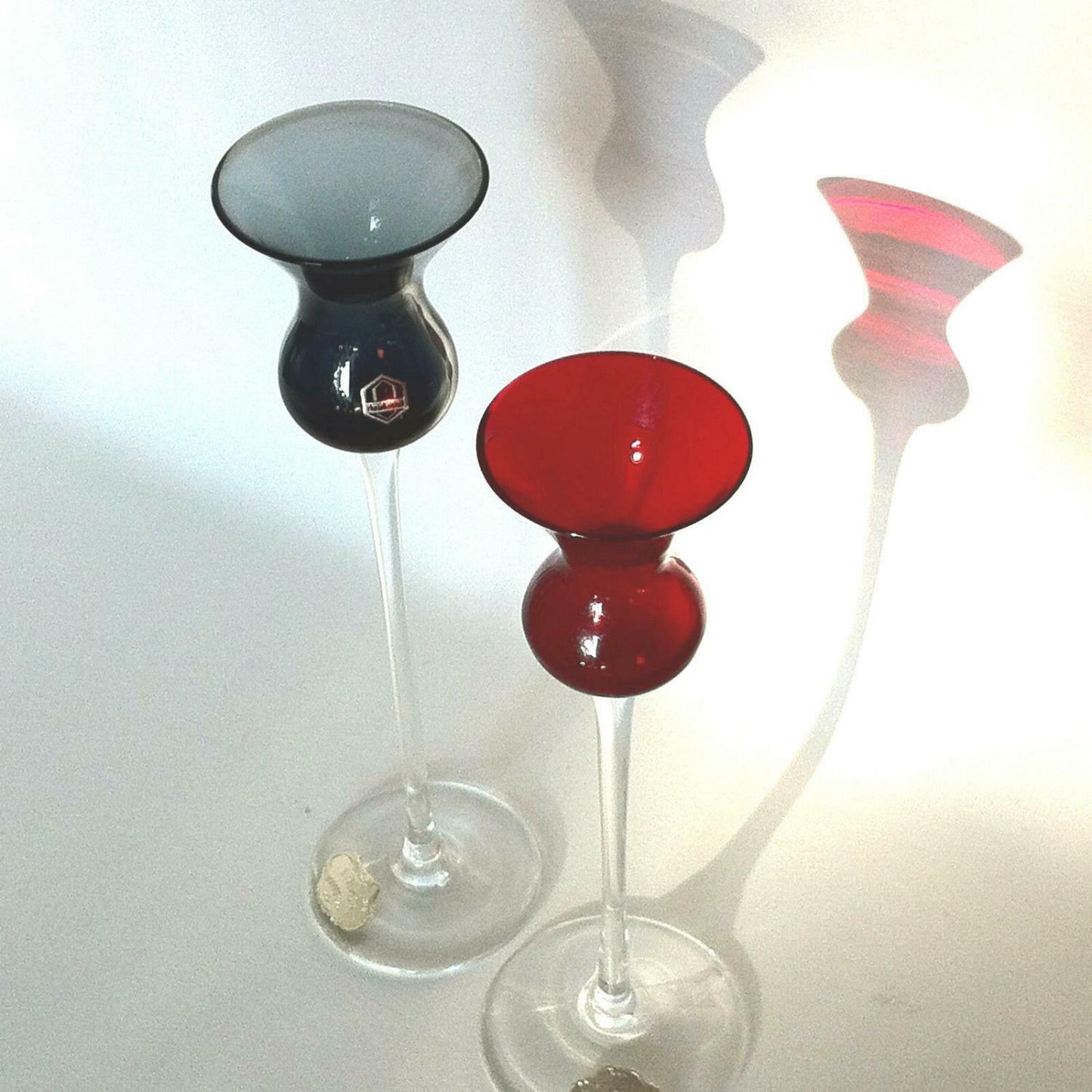 LEICHLINGER Rheinkristall Gläser Likörgläser 50er GRALGlas RAUCHGLAS rot