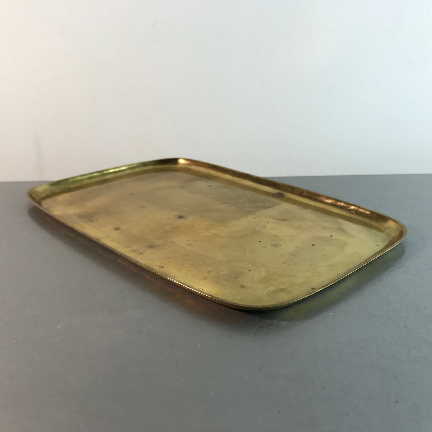 MID CENTURY Messing 50er 60er Tablett  Schale 23,5 x 15,5 cm Teetablett