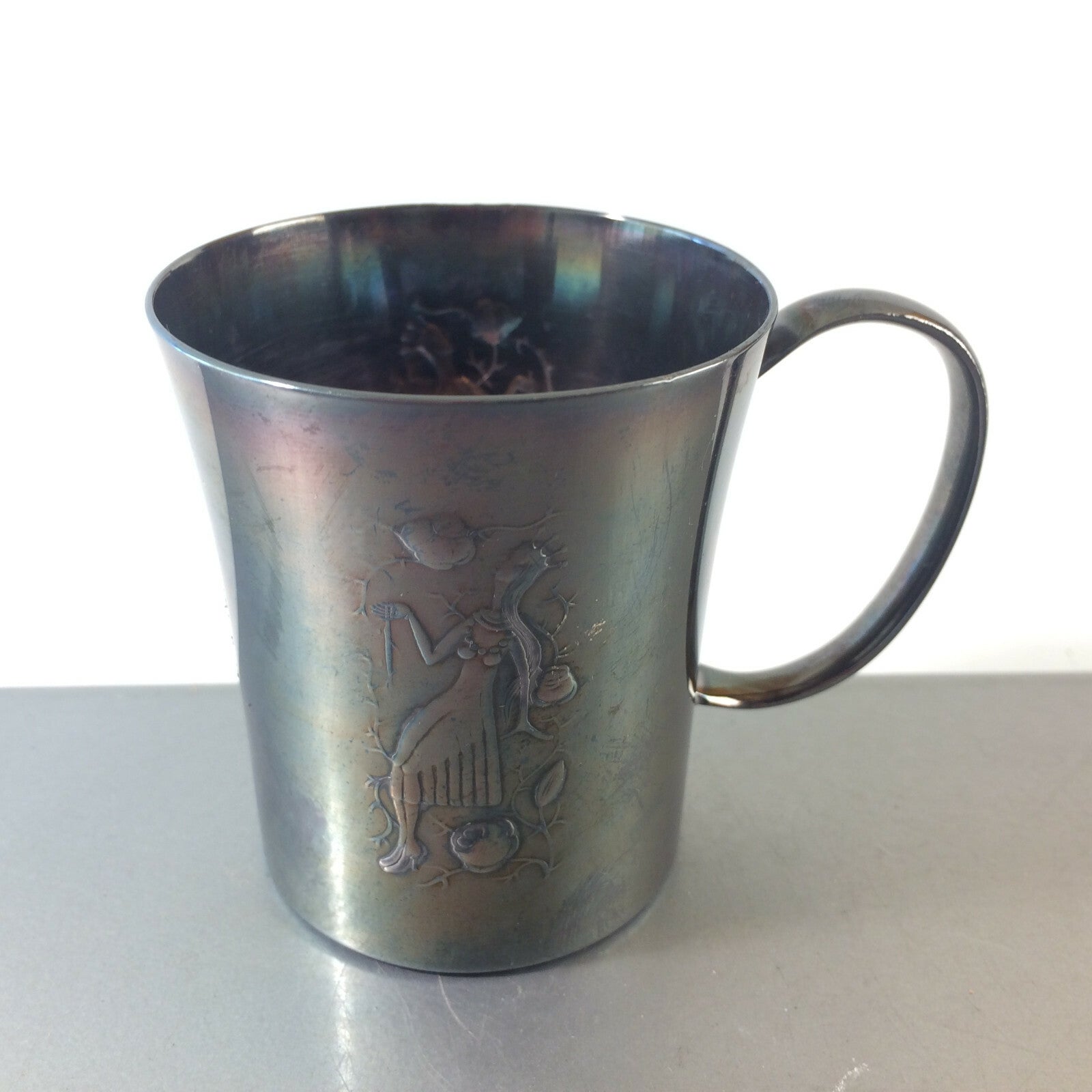 WMF  Taufbecher versilbert 50er 60er 6,8 cm Tauftasse Tasse Dornröschen
