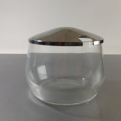 QUIST 60er 70er 6er Deckeldose Dose H 7 cm Edelstahl Glas