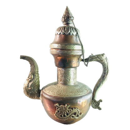 KANNE Teekanne Kupfer MESSING 50er 60er MID CENTURY  orientalisch 22,5 cm