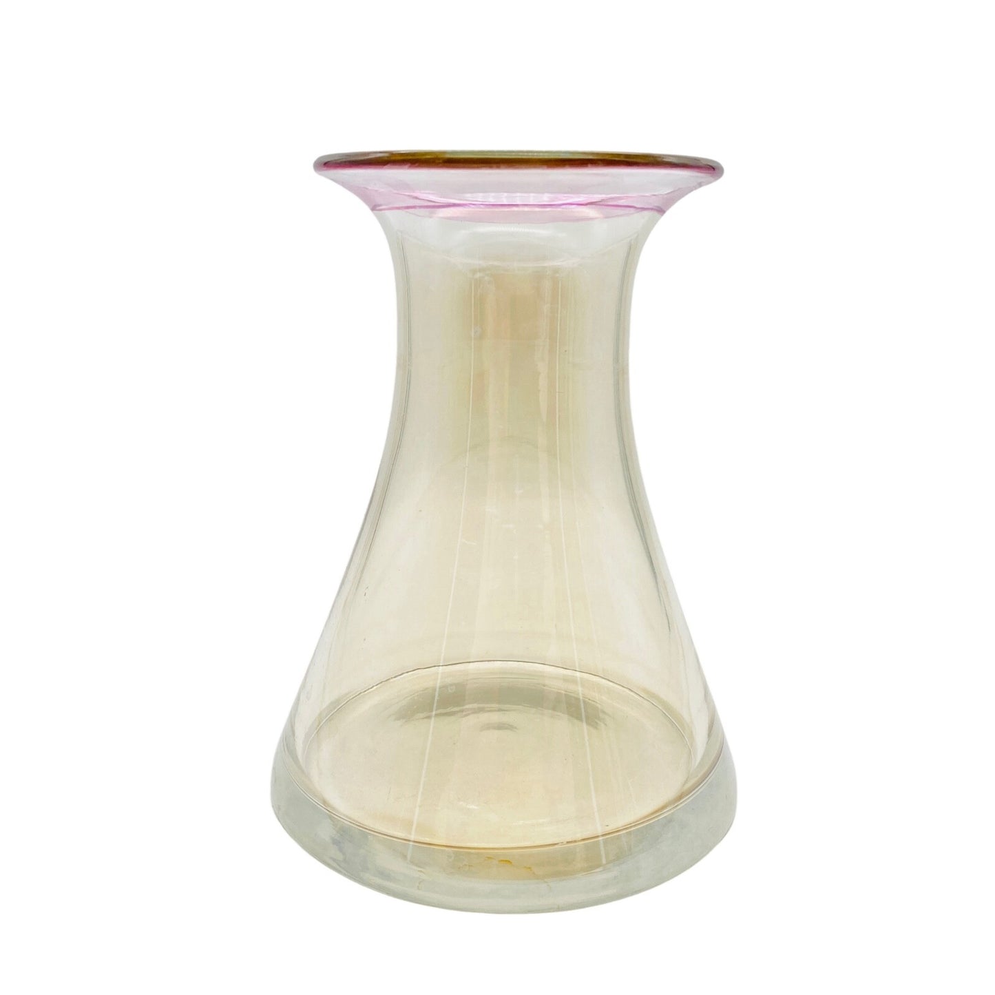 Vintage Glas Vase H 16,2 cm 60er 70er Pop Art irisierend Blumenvase