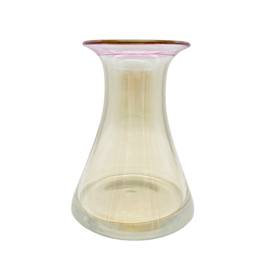 Vintage Glas Vase H 16,2 cm 60er 70er Pop Art irisierend Blumenvase