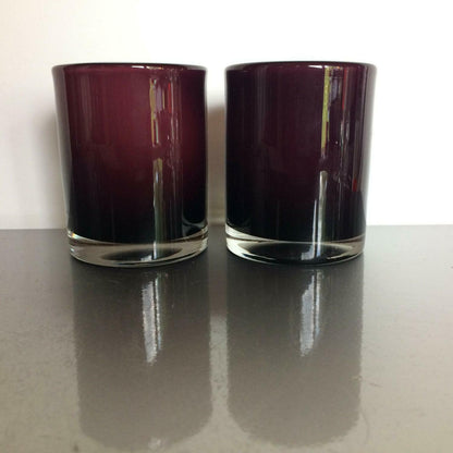 Wassergläser 70er 60er MID CENTURY Gläser H 9,3 cm lila VINTAGE Überfang