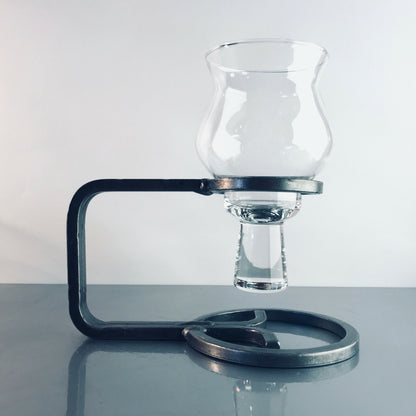 VINTAGE Kerzenhalter Gusseisen Schmiedeeisen 50er 60er Glas IRON Danish Deko
