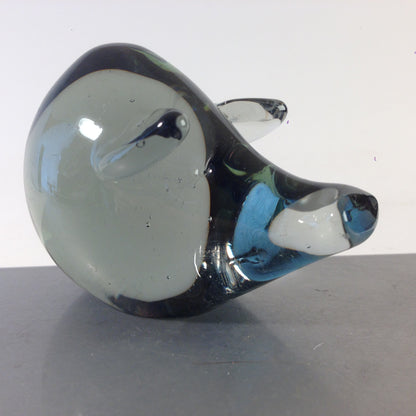 Glasschwein Rauchglas Schwein Sau Figur Glas H 6 cm Vintage