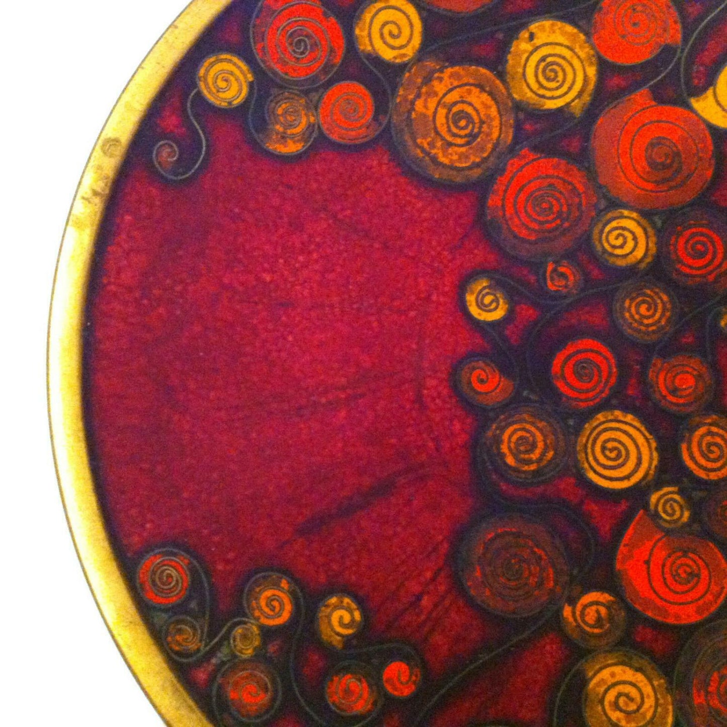 Käthe RUCKENBROD (sig.) Teller Emaille 50er 60er Stegemaille Cloisonne