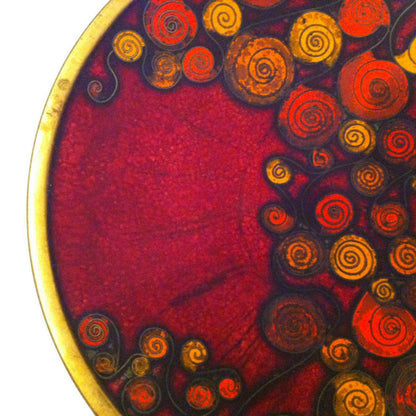 Käthe RUCKENBROD (sig.) Teller Emaille 50er 60er Stegemaille Cloisonne