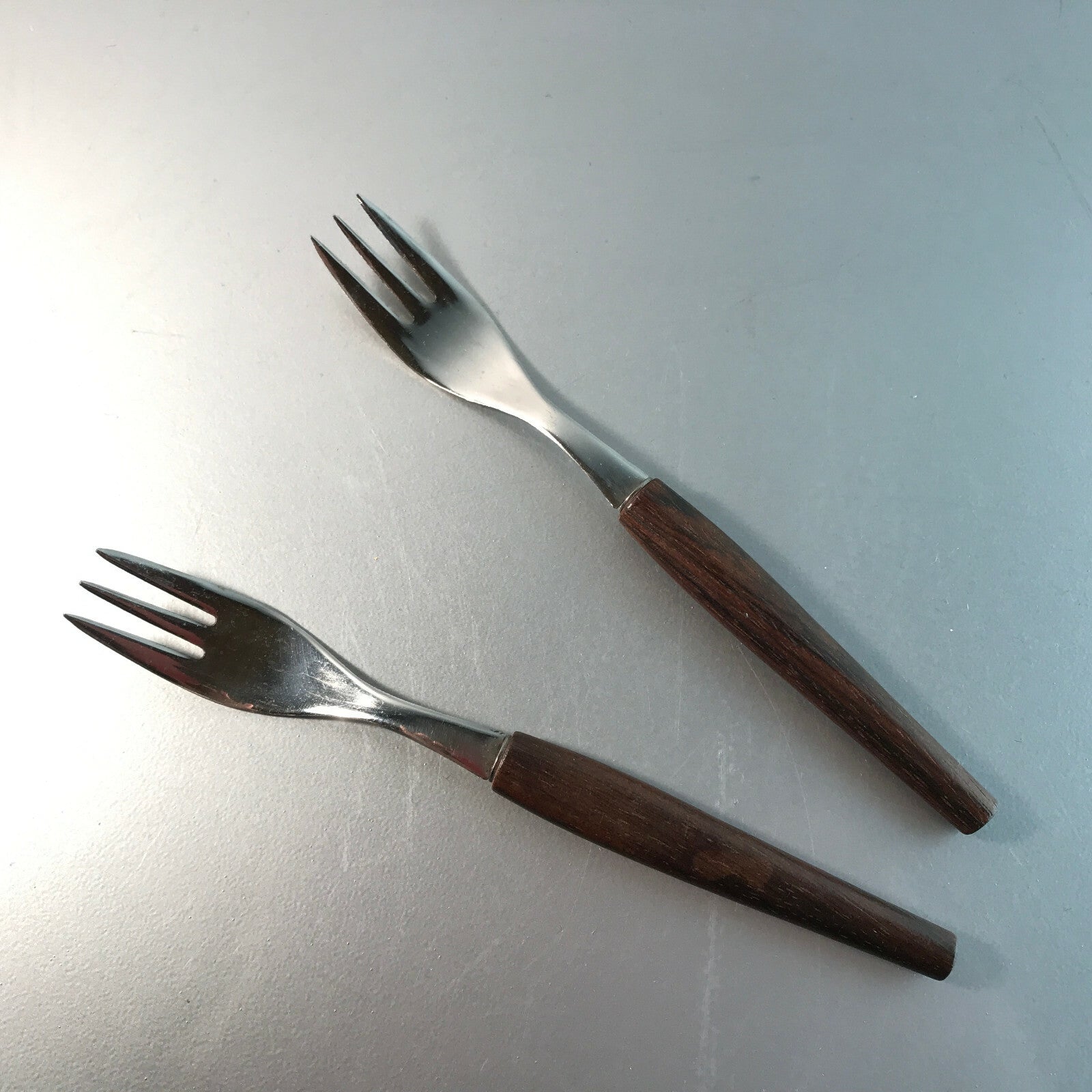 Holz Teak MID Century Gabeln 2er Set L 17 cm Besteck