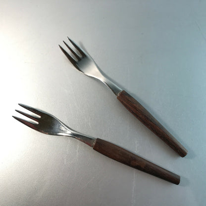 Holz Teak MID Century Gabeln 2er Set L 17 cm Besteck