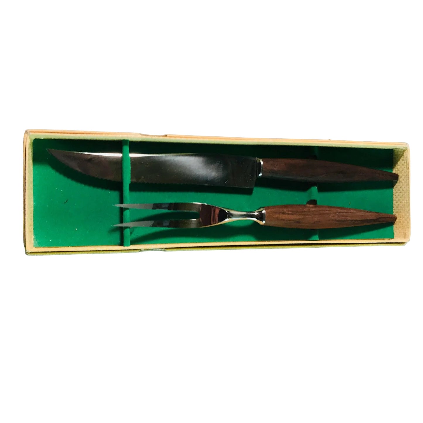 Solingen Vintage Messer Gabel HOLZ Teak 50er 60er MID CENTURY NIROSTA