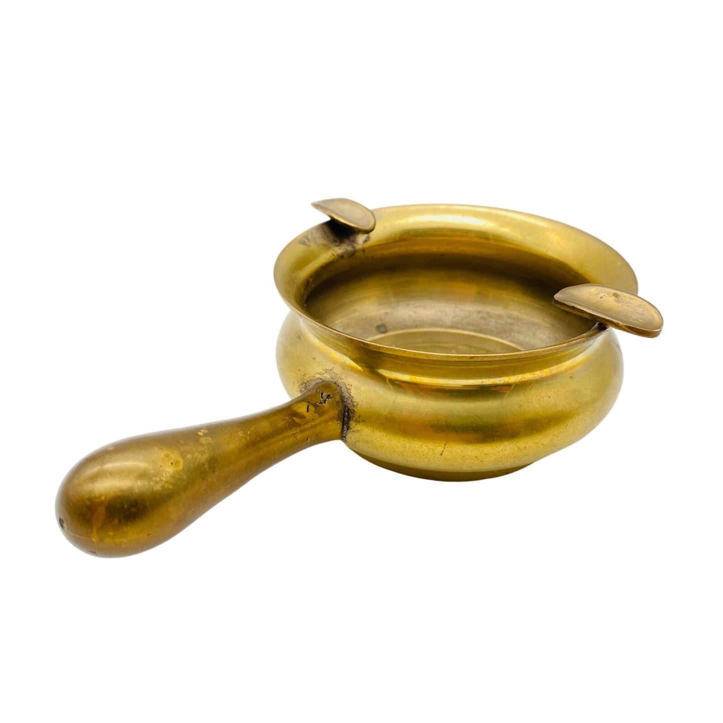 Messing Ascher MID CENTURY Vintage 60er 70er D 9 cm L 15,5 cm Aschenbecher