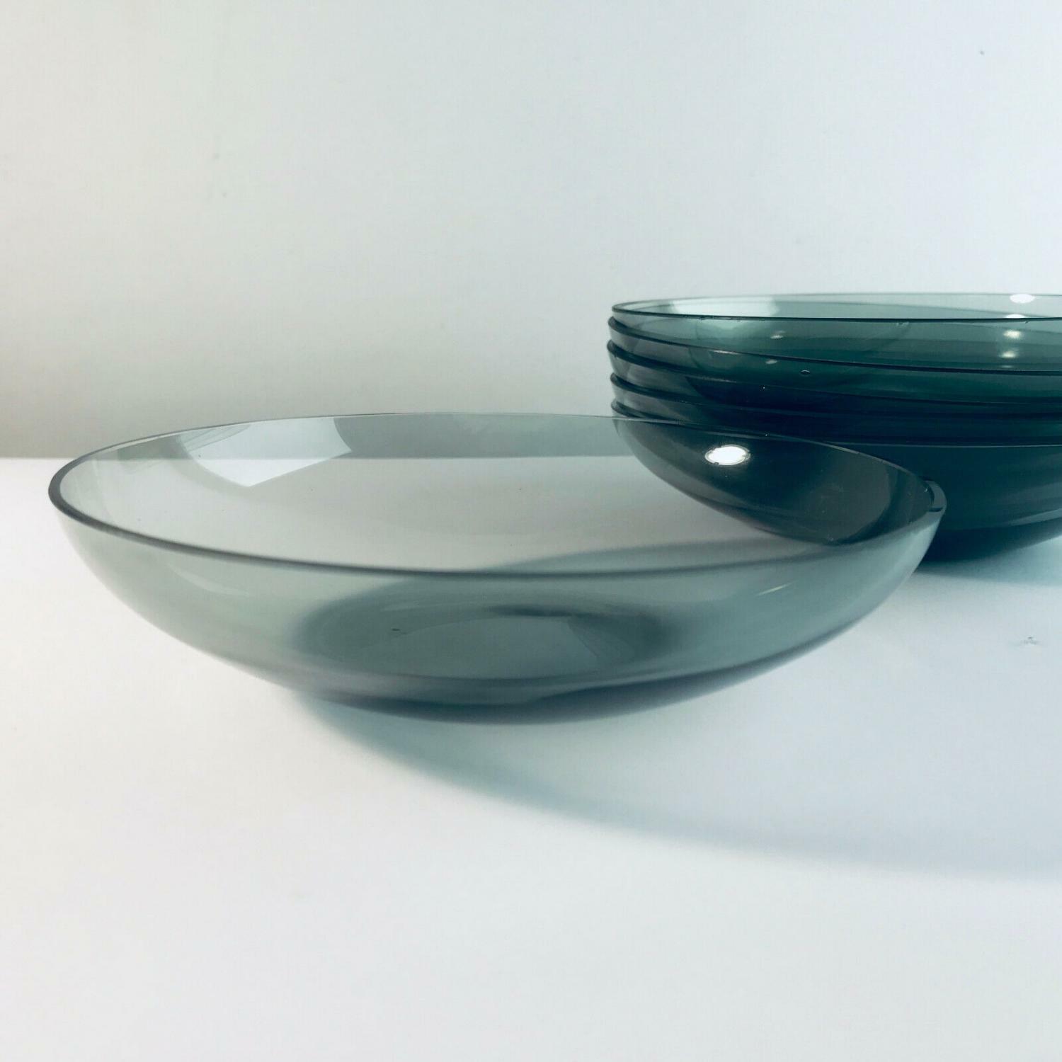 RAUCHGLAS 50er 60er Schüssel Schälchen Schale Set MID CENTURY 6 er Set
