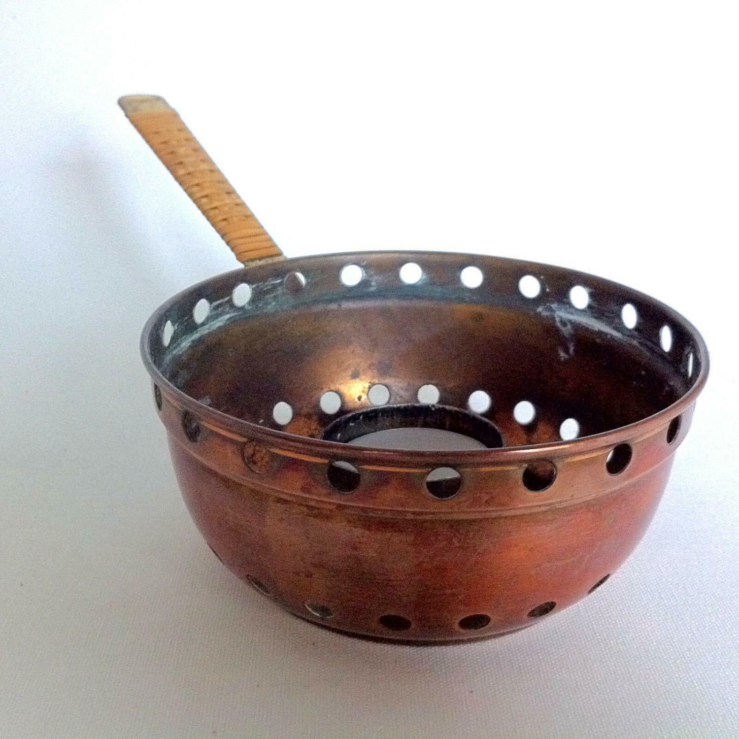 Stövchen Kupfer Hammerschlag 50er MID CENTURY Rechaude (unb. punziert)