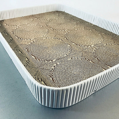 MID CENTURY 50er 60er Tablett  42 x 30 cm mit Muster Kunststoff 70er