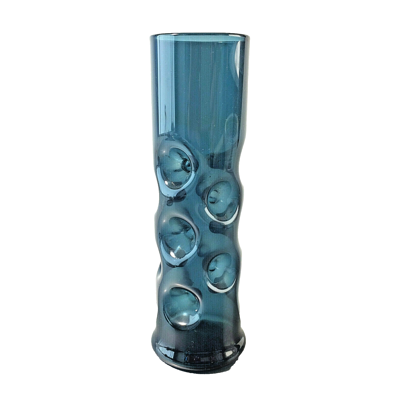 Vase Turmalin grün 13,5 cm 50er 60er MID CENTURY Vase Glas 
