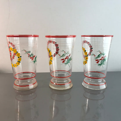 Weingläser Art Déco 20er 30er Becher 12,5 cm Weinkelche Gläser Glas Email