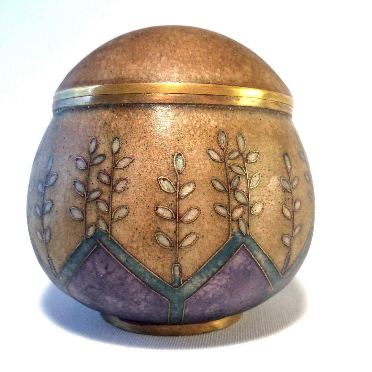 Käthe RUCKENBROD Deckeldose Dose Emaille 50er 60er Stegemaille Email 