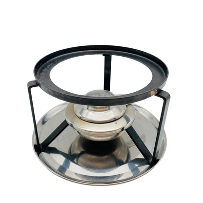 Stövchen oben D 15,2 cm Brenner Eisen Flüssigbrennstoff Rechaud FONDUE schwarz