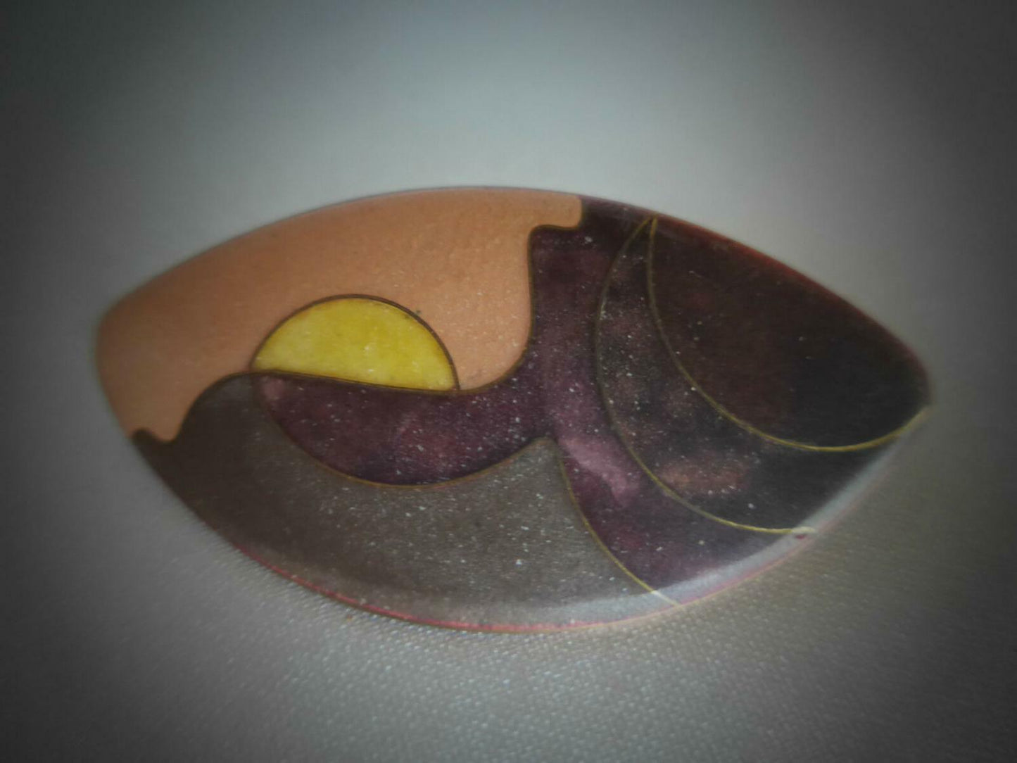 BROSCHE Emaille 50er MID CENTURY Email 