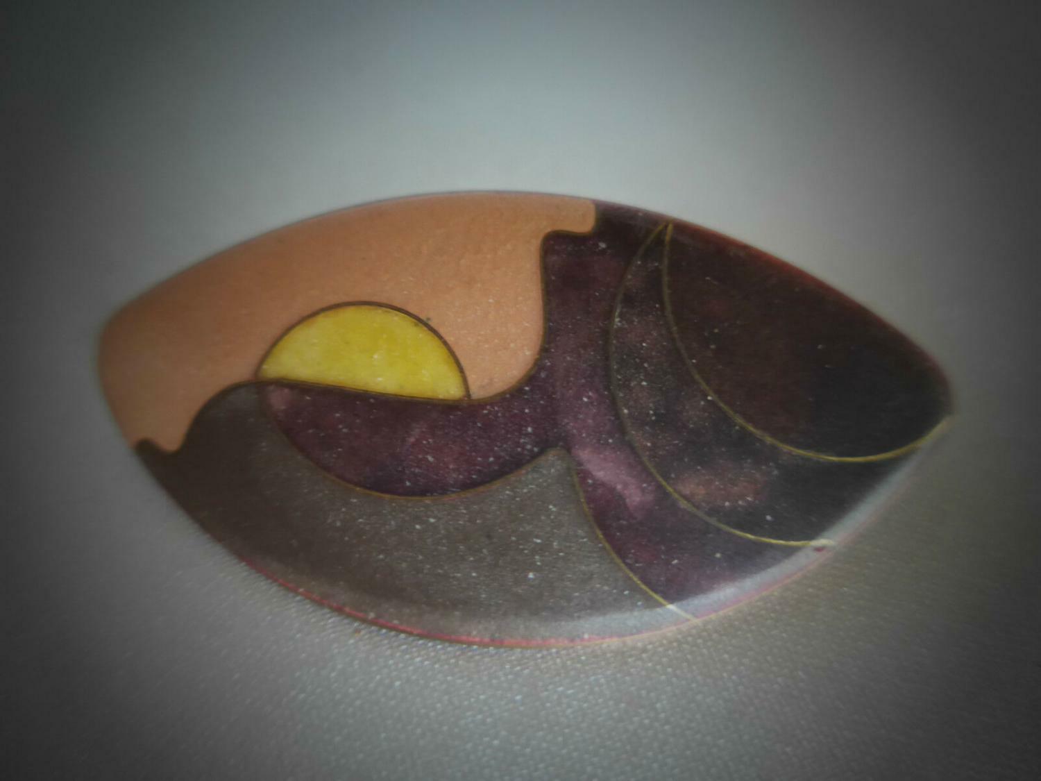 BROSCHE Emaille 50er MID CENTURY Email 