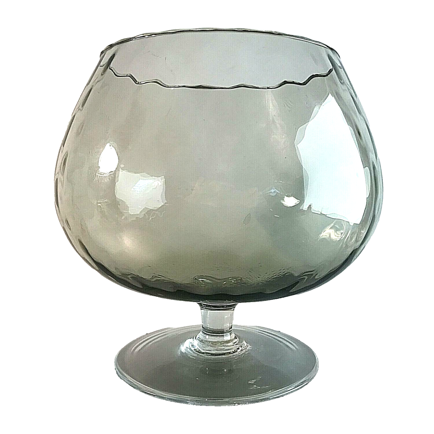 Vase Rauchglas braun Bowle Pokal GLAS Glasvase 50er 60er 21 cm