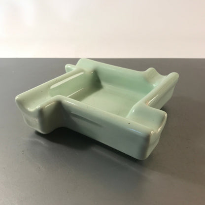 Vintage Ascher Keramik pastell grün 40er 50er Aschenbecher BONN (sig. WW)