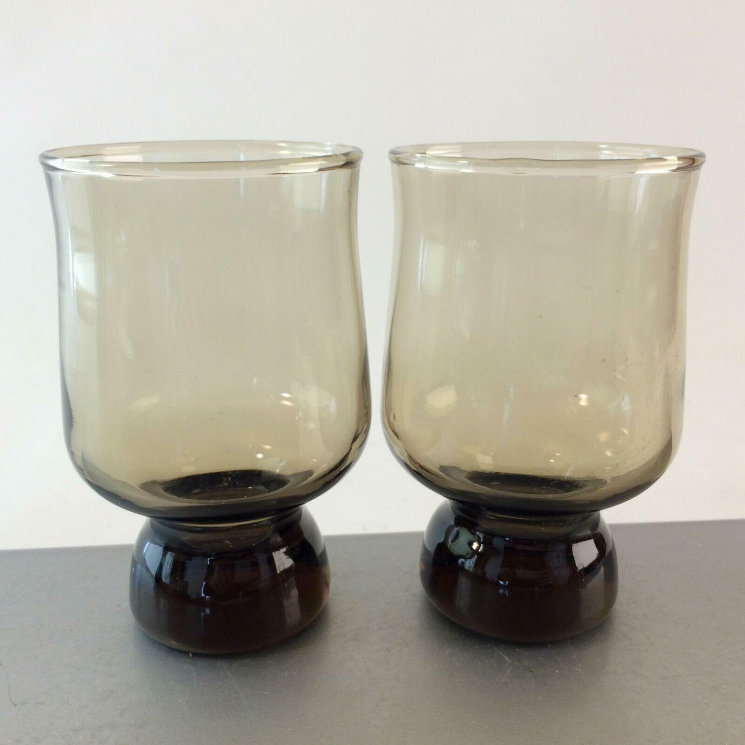 Wassergläser 2er SET  50er 60er Gläser 10 Rauchglas VINTAGE Glas