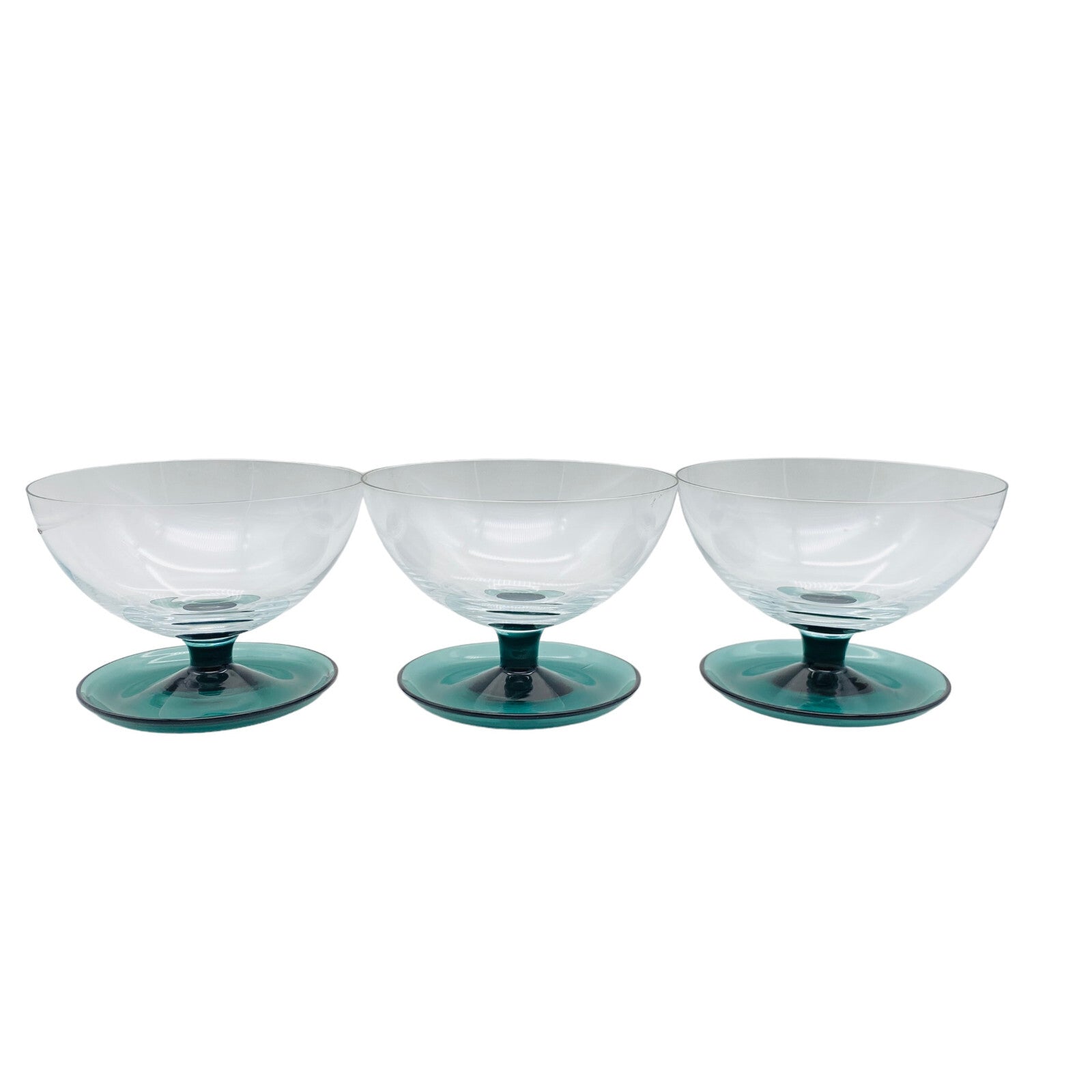 SÜSSMUTH DessertSchalen 3er  Eisbecher Glas Turmalin 50er 60er Schalen