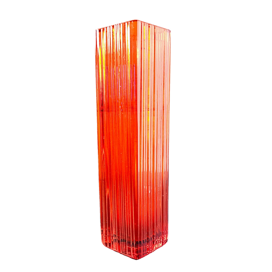 WMF Vintage Vase Überfang orange eckig 19,5 cm 50er 60er MID CENTURY
