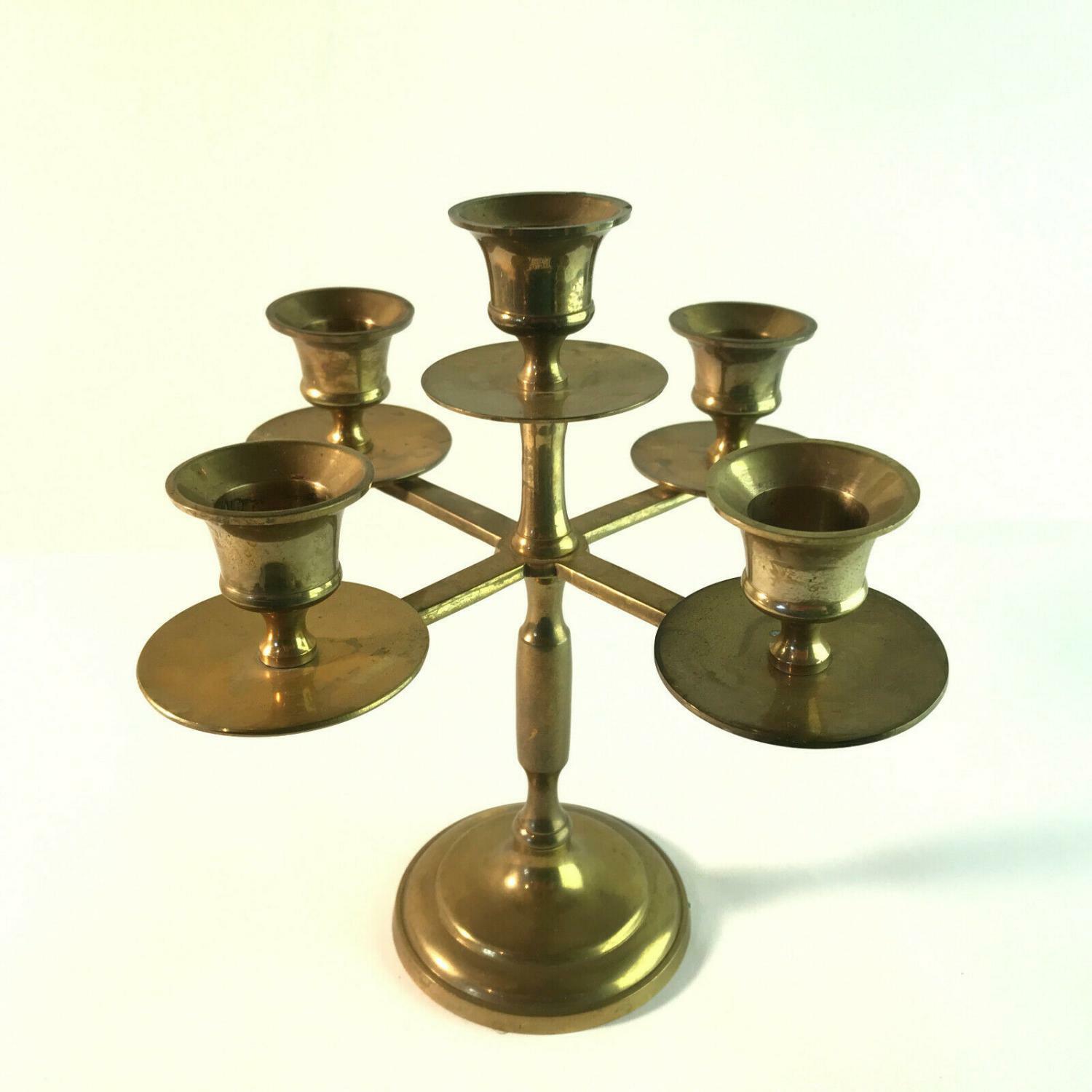 Kronleuchter Kerzenständer MESSING Kerzenhalter mit H 20 cm 60er Vintage