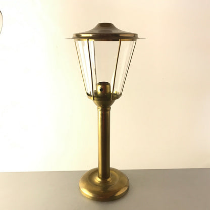 Vintage Kerzenhalter Windlicht Messing Glas Schirm H 33 cm Kerzenständer