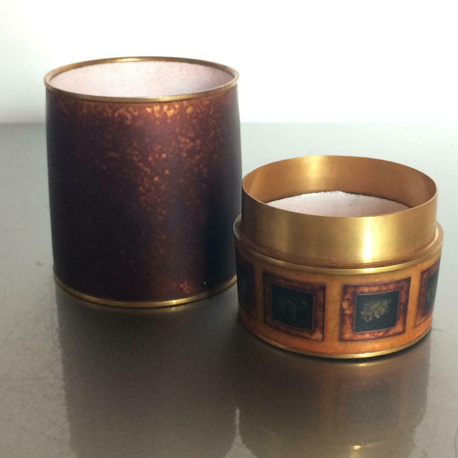 Käthe RUCKENBROD Dose Emaille 50er 60er Stegemaille Cloisonne Deckeldose