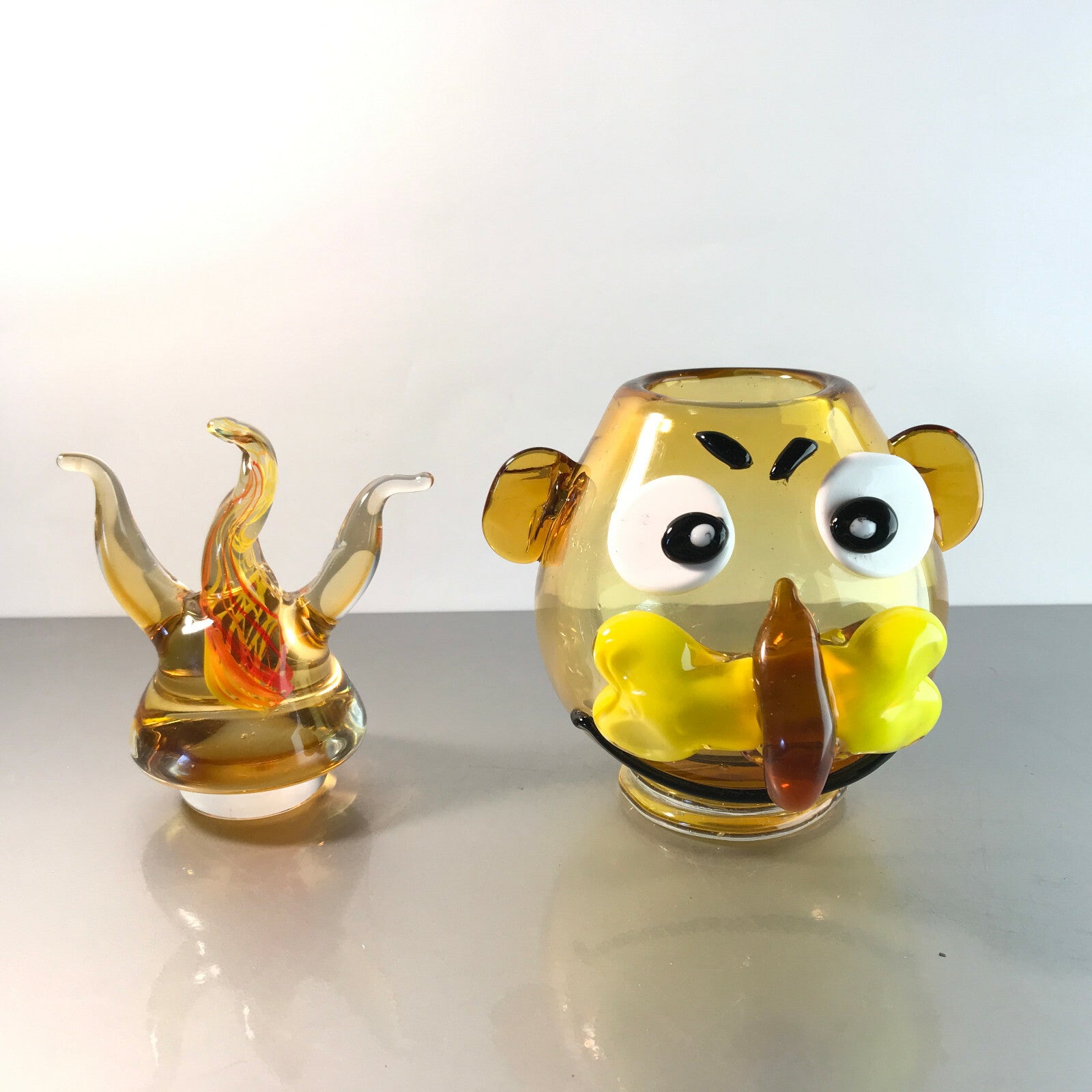 Murano Arte Bonboniere Glasdose Clown Harlekin Dose Deckeldose 60er 70er