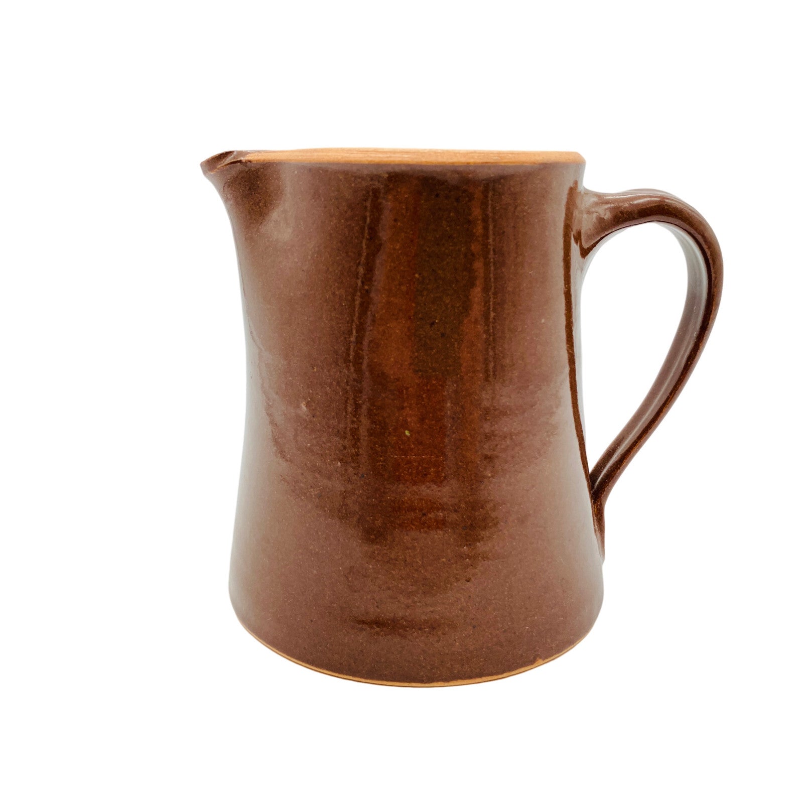 Keramik Krug Kanne HANDARBEIT H 11 cm braun Milchkanne Milchkrug Vase Dekoration