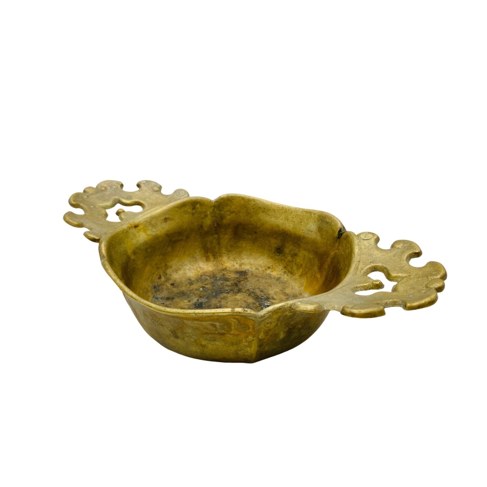 Gilde MESSING Schale 50er 60er D 12,7 cm Schälchen Schale L 20 cm Vintage