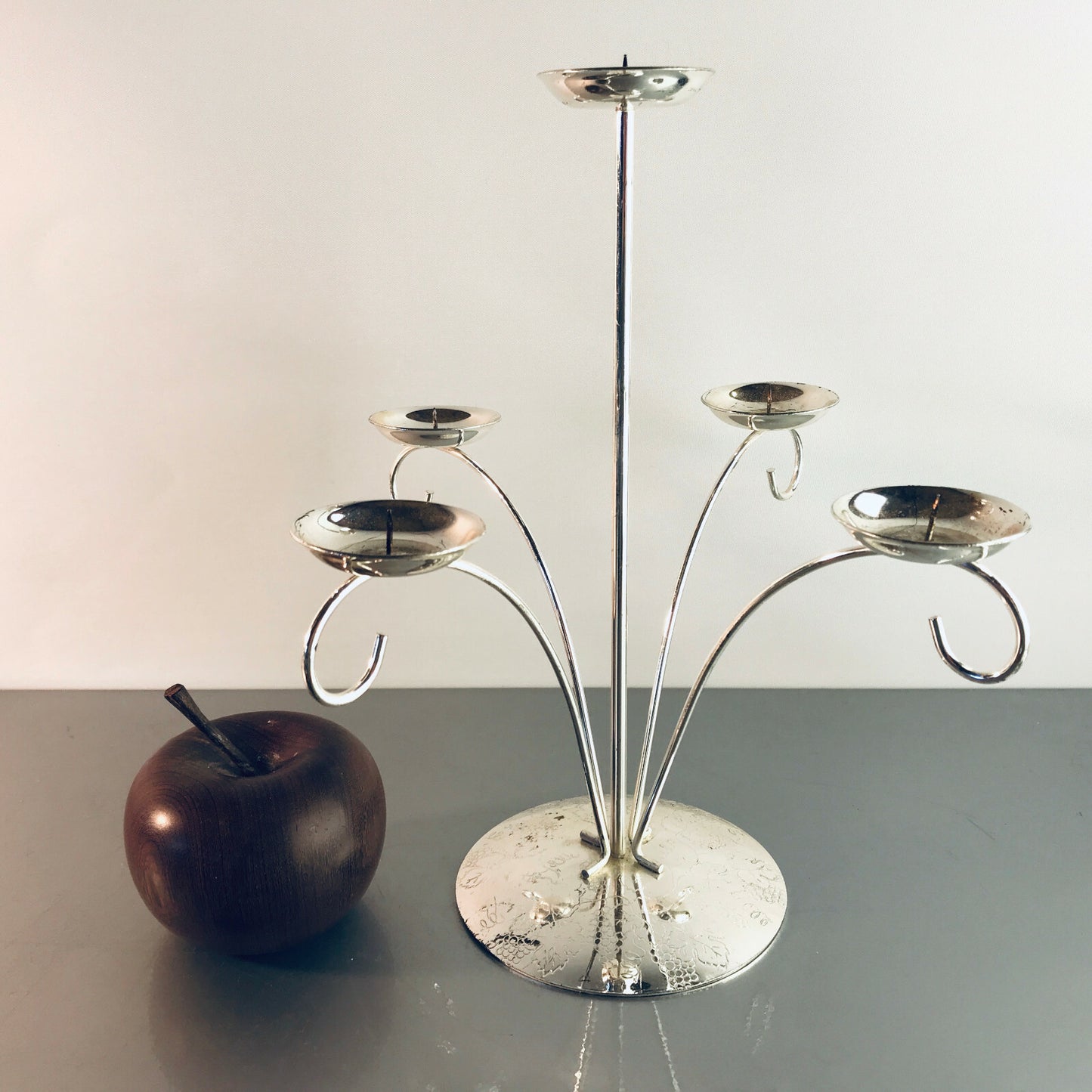 REICHARDT Kerzenhalter 70er 60er VINTAGE versilbert ca 26 cm Kerzenständer