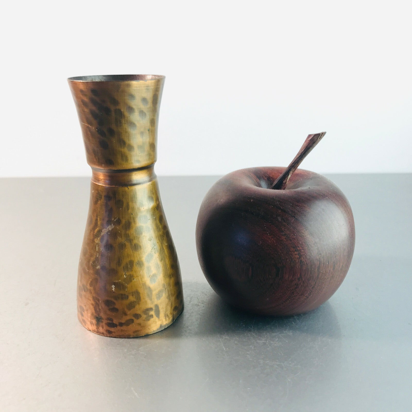 WALL Kupfer Vase 60er Hammerschlag Eisen Kupfervase 10,3 cm