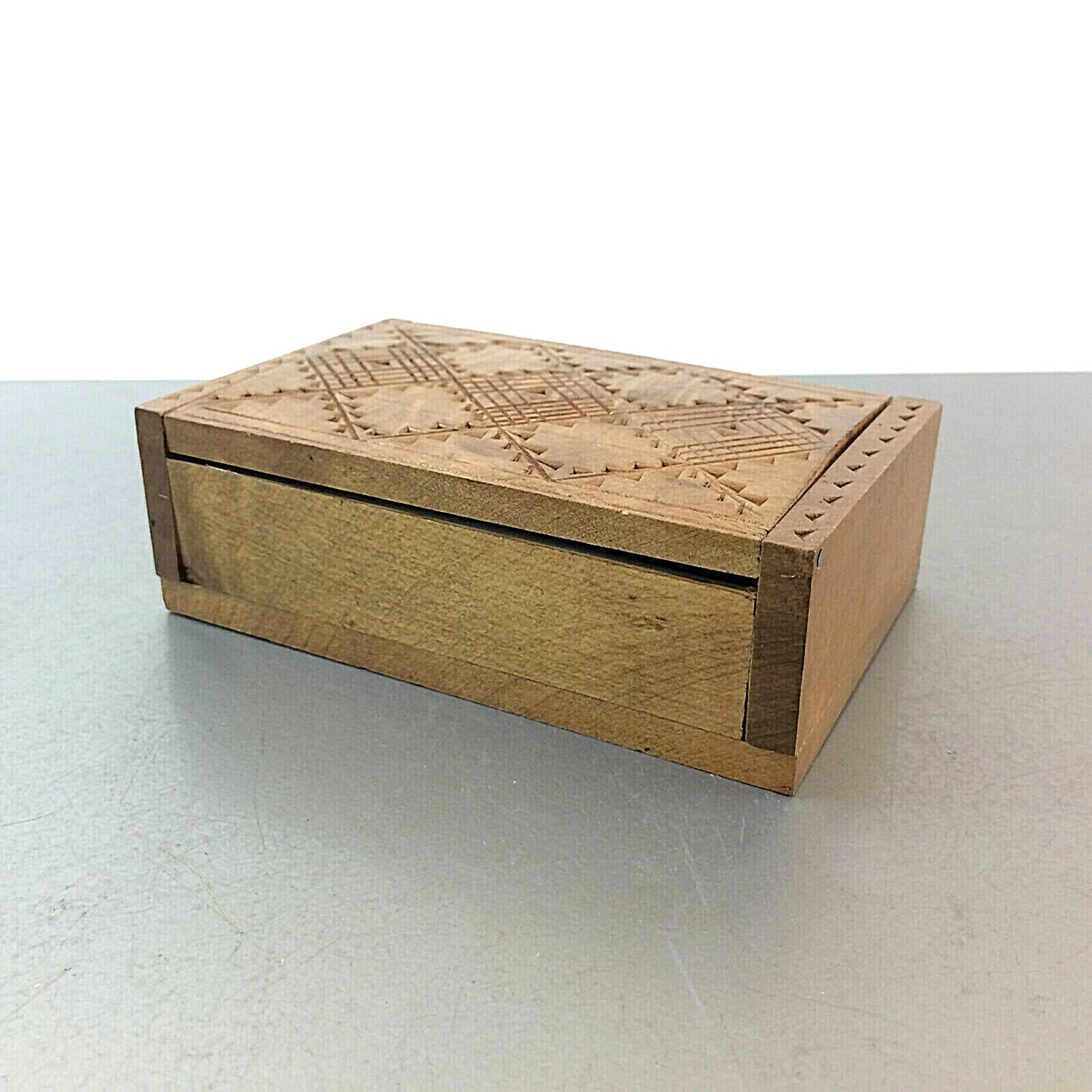 MID CENTURY Holz Dose 50er 60er Schale Deckel Deckeldose Muster