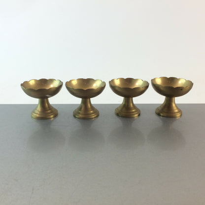 Messing Eierbecher Becher 50er 60er Vintage H 4 cm 4er Set